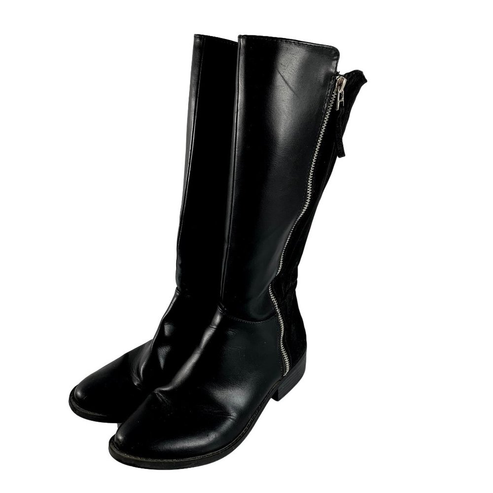 Steve Madden Boots Size 5 Black JDestinn Faux Leather Suede Side Zipper